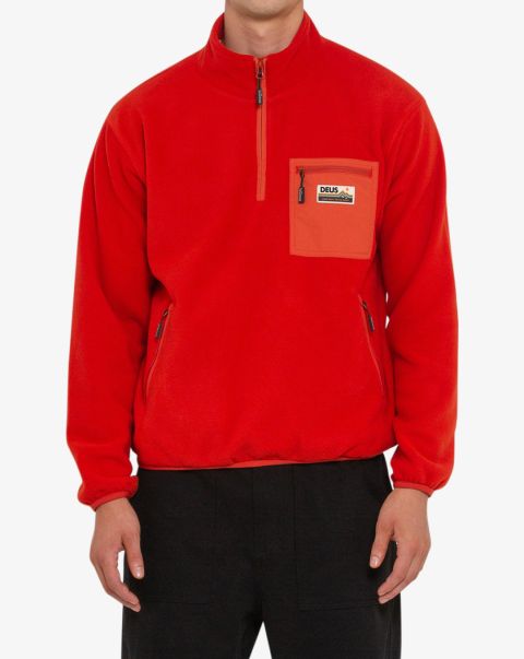 Reliable Mens Red Clay Munster Zip Polar Fleece Hoodies & Sweaters