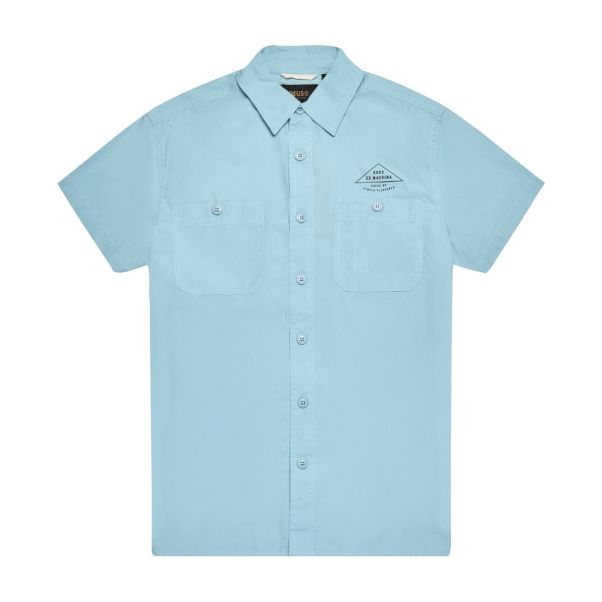 Service Poplin Shirt Shirts Durable Milky Blue Mens