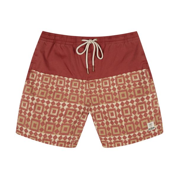 Popular Mens Sandbar Breeze Blocks Boardshort Red Ochre Shorts