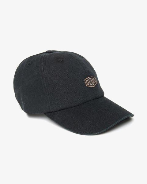 Popular Hats Black Mens Shield Standard Dad Cap