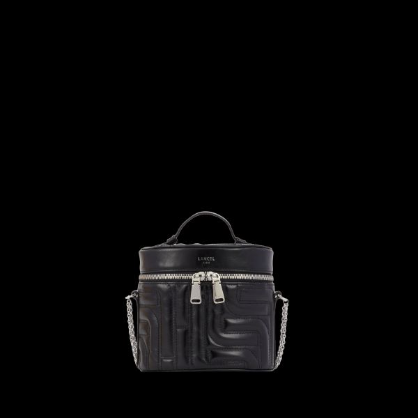 Black Mini Bags Women Contemporary Zip Vanity Bag