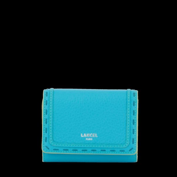Women M Flap Compact Wallet Wallet Reliable Ocean Blue