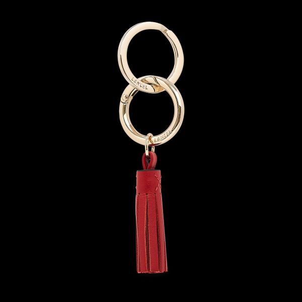 Custumizable Pom-Pom Key Ring Women Cost-Effective Red Lancel