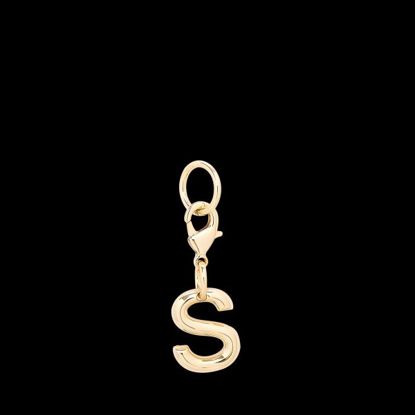 Gold Color Key Ring Charm Letter S Women Modern