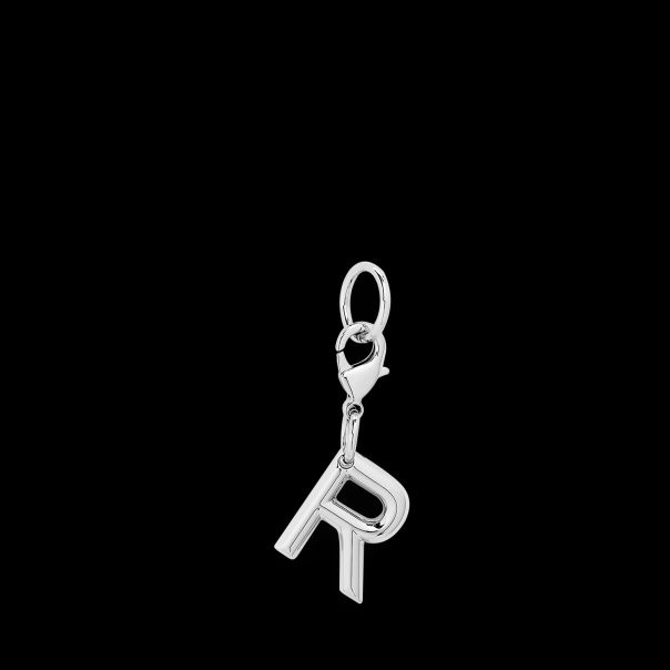 Women Inviting Silver Color Key Ring Charm Letter R