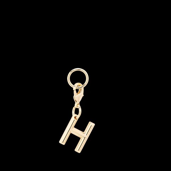 Versatile Gold Color Women Charm Letter H Key Ring