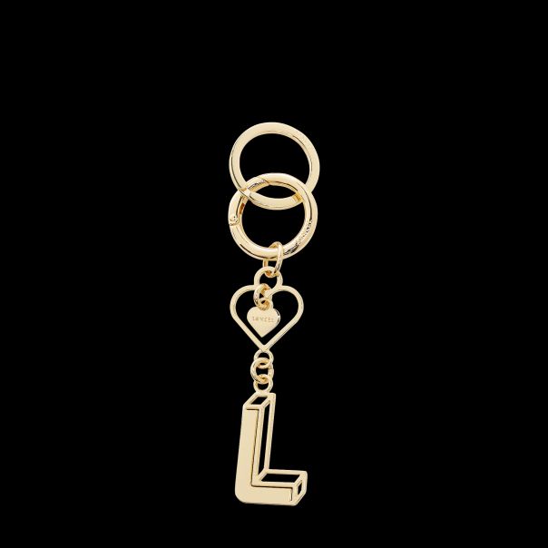 Cashback Women Metal Logo Heart Key Ring Key Ring Light Gold