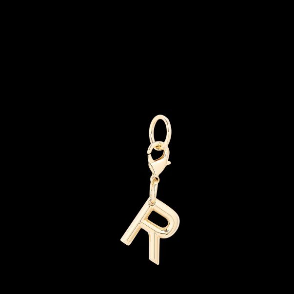 Rapid Gold Color Women Key Ring Charm Letter R